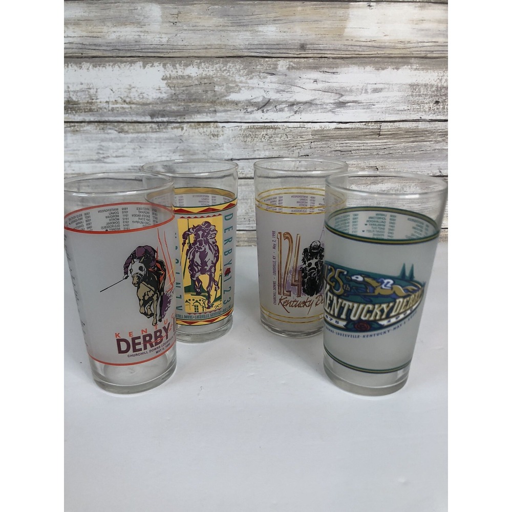 Kentucky Derby Glasses Mint Julep 12 Oz Races 122, 123, 124, 125